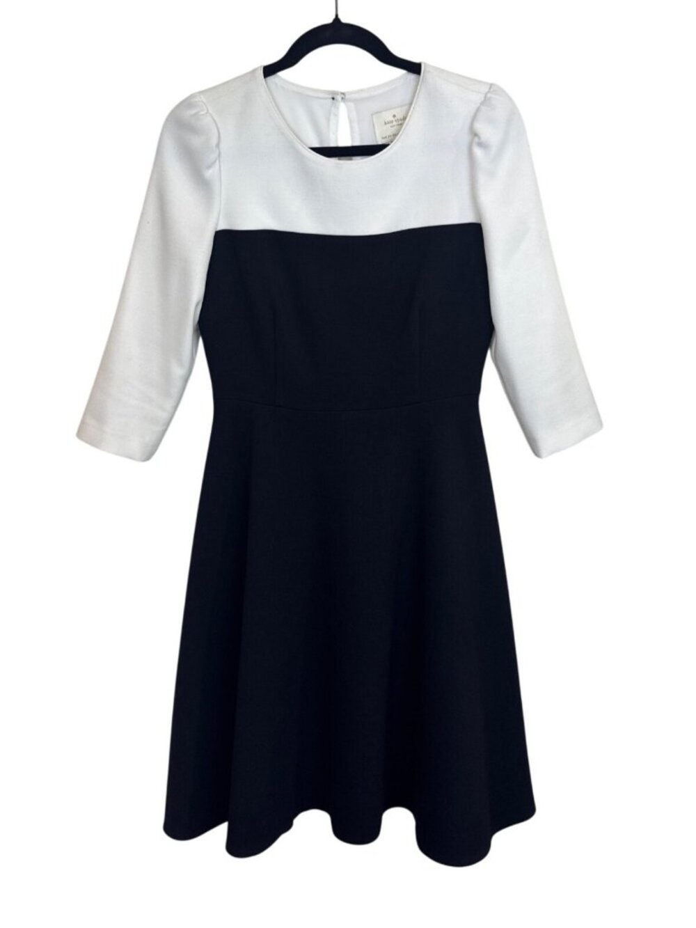 Kate Spade NY Colorblock 3/4 sleeve Dress Size 4 Black White Work Office Dress